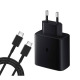 Комплект, мрежово зарядно, съвместимо с Samsung, бързо зареждане, кабел, черен, USB-C, Type-C, 45W