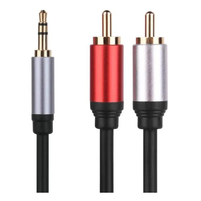 Кабел за аудио, професионален, STEREO, HQ, 3,5mm JACK(м), 2xRCA(м), силиконов, 5m