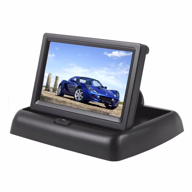 Монитор за автомобил, камера, сгъваем, LCD, 480p, 12VDC, 24VDC, 5"