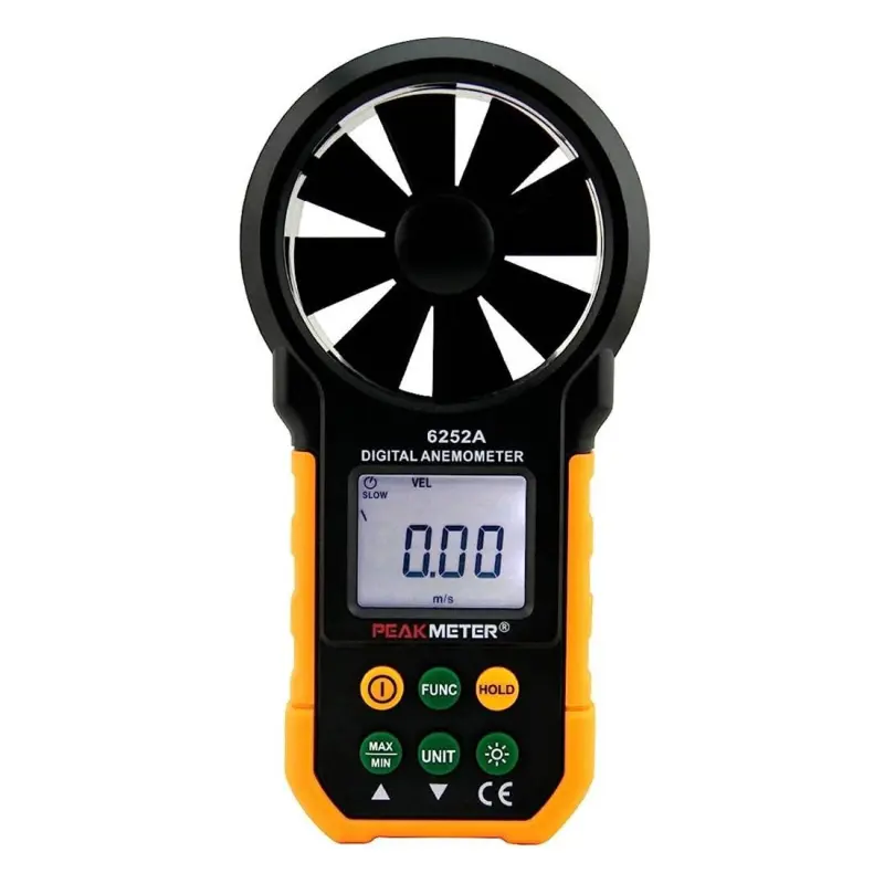 Анемометър PM6252A, цифров, обем на въздух, скорост до 40m/s, CFM, CMM, CMS