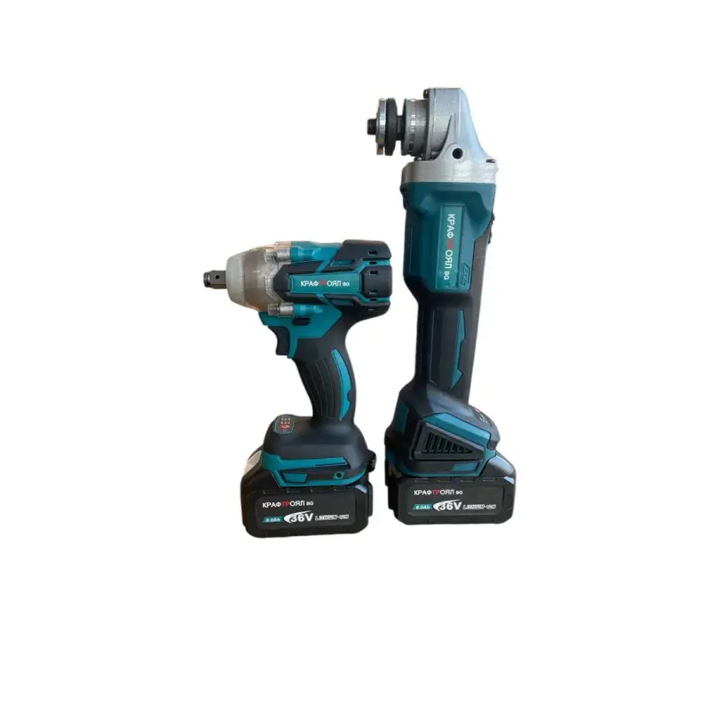 Гайковерт, ъглошлайф Kraft Royal, акумулаторни, зелени, 850Nm, 36VDC, 8Ah, к-т