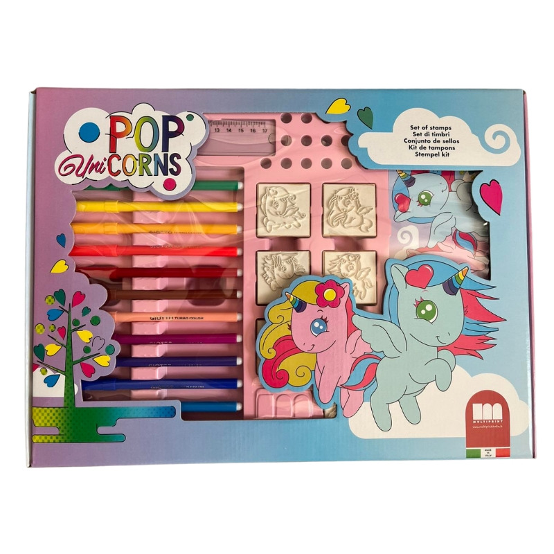 Забавен детски комплект "Вълшебен еднорог" за оцветяване - 7 печата