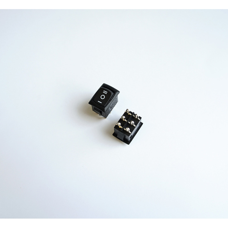 Ключ, 6pin, 3 положения, черен, 250VAC, 6A, 19x13mm