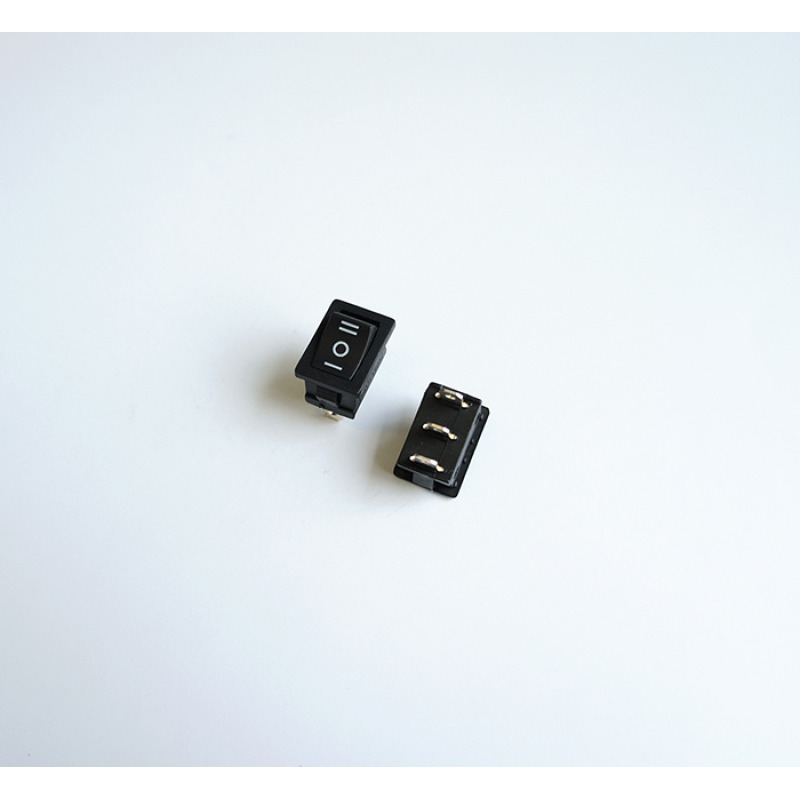 Ключ, 3pin, 3 положения, черен, 250,V 6A, 19x13mm