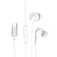Слушалки за мобилни устройства Earldom ET-E71, Type-C, Mикрофон, Бял - 20751