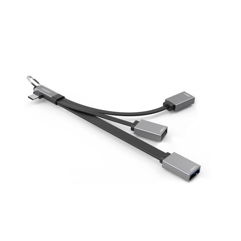 Хъб Earldom ЕТ-HUB17C, Type-C, 3 Порта, OTG, Черен - 12065