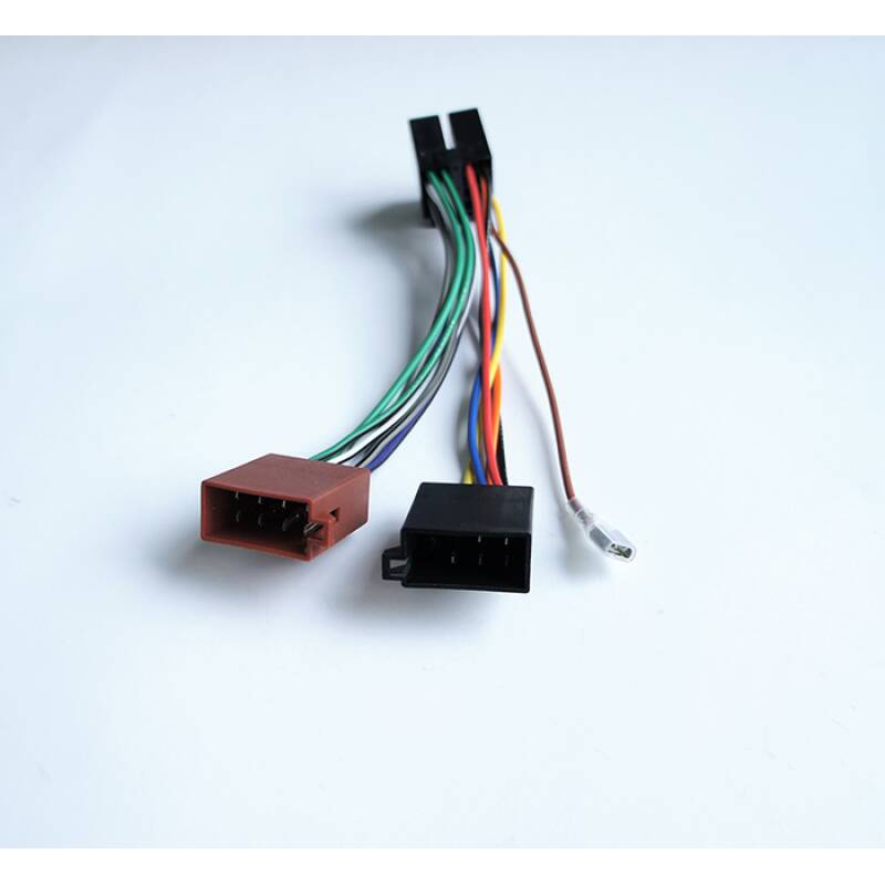 Автомобилен кабел за касетофон ISO-VW1 с накрайници 14 pin(ж)/8pin(м)+5pin(м)+1pin(м) 0,15m 12V