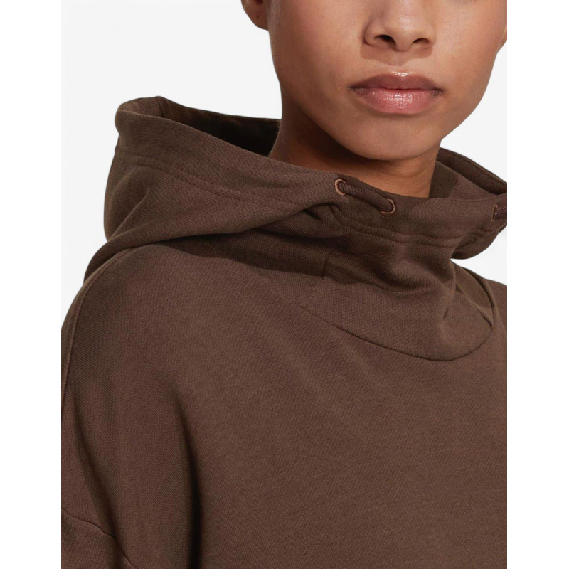ADIDAS Sportswear Studio Lounge Cropped Hoodie Brown