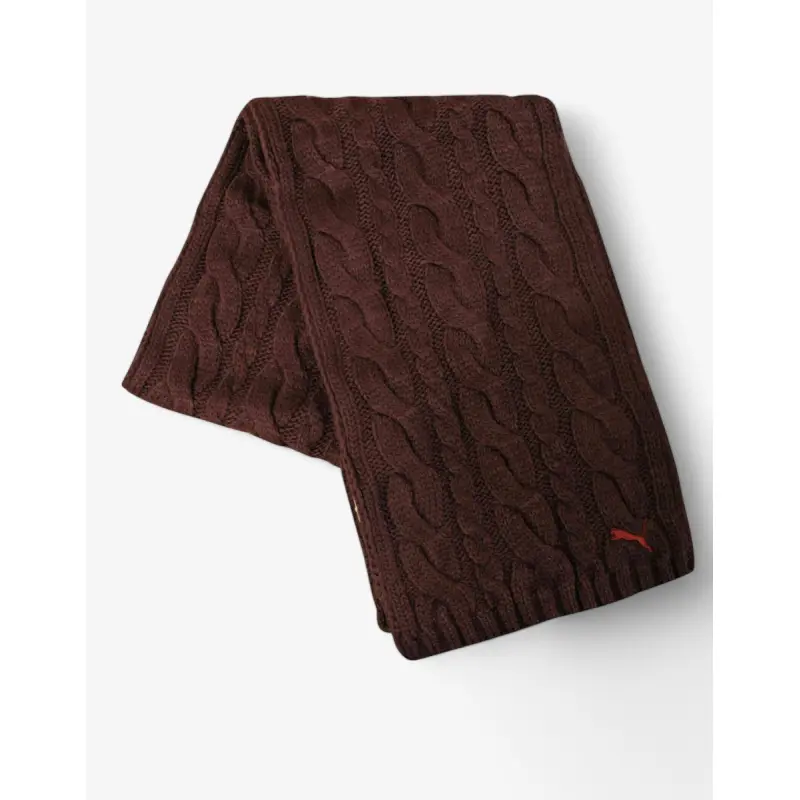 PUMA Dave Cable Knit Scarf Bordo