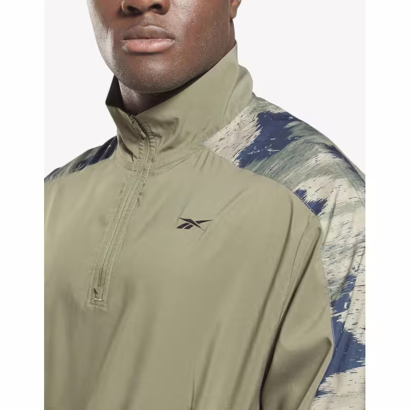 REEBOK Training Camo 1/4 Zip Sweatshirt Green