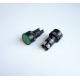 Бутон 2pin EA131 незадържащ НО зелен 250V 3A Ф22mm