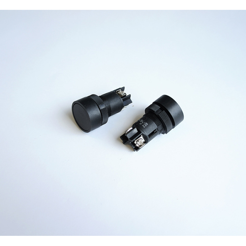 Бутон EA125 незадържащ НО черен 250V 3A Ф22mm
