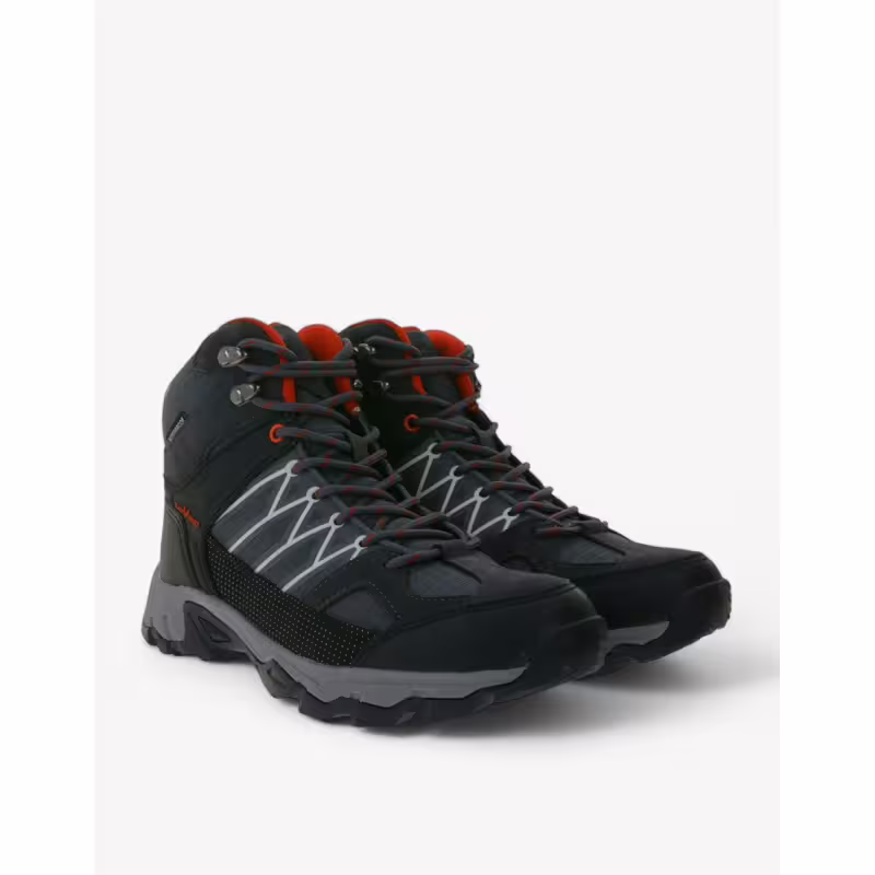 BLACK CREVICE Trekking High-Cut Waterproof Shoes Black/Red