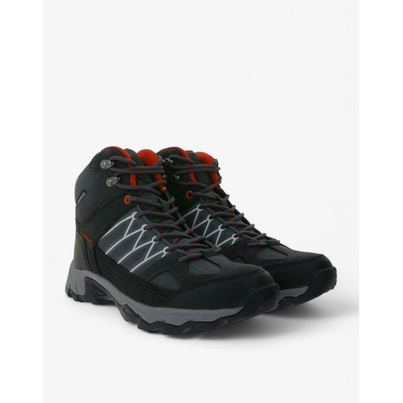 BLACK CREVICE Trekking High-Cut Waterproof Shoes Black/Red