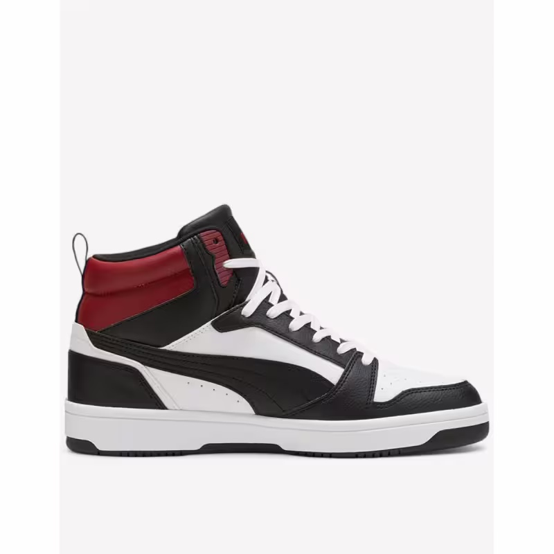 PUMA Rebound V6 Mid Shoes White/Black/Red