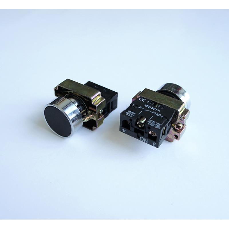 Бутон BA21 незадържащ НО черен 250V 3A Ф22mm