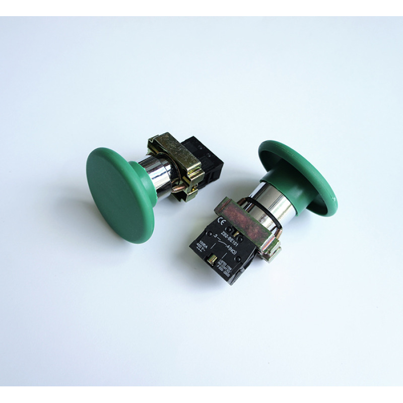 Бутон BR31 голям незадържащ НО зелен 250V 10A 40x30mm