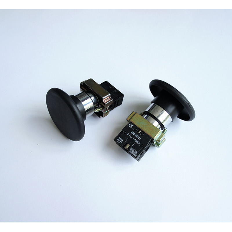 Бутон BR21 голям незадържащ НО черен 250V 10A 40x30mm