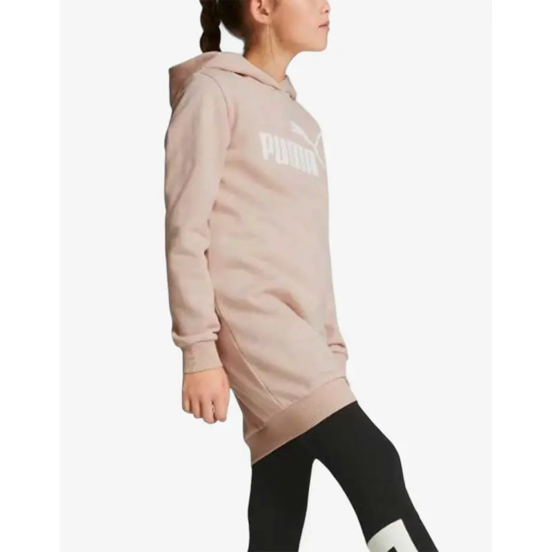 PUMA Essentials Logo Hooded Dress Pink