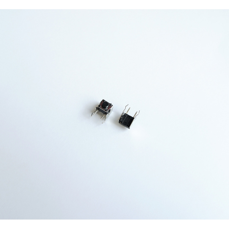 Малък ъглов бутон 2pin 6х6х7mm незадържащ НО черен 12V 0,05A H=3,5mm