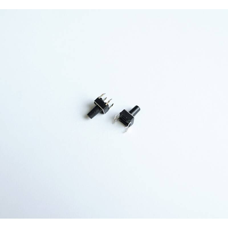 Малък бутон 4pin 6x6x9,5mm незадържащ НО черен 12V 0,05A H=6mm