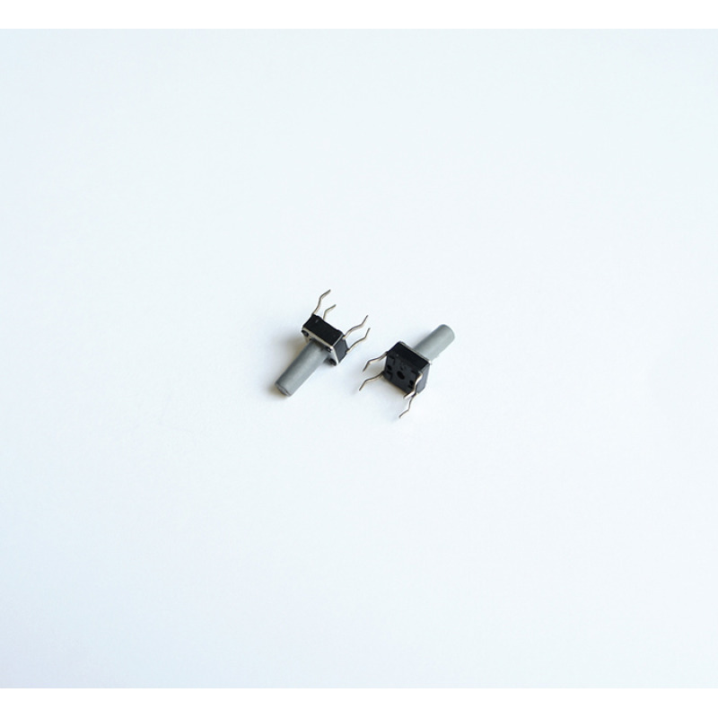 Малък бутон 4pin 6x6x11,5mm незадържащ НО черен 12V 0,05A H=8,5mm