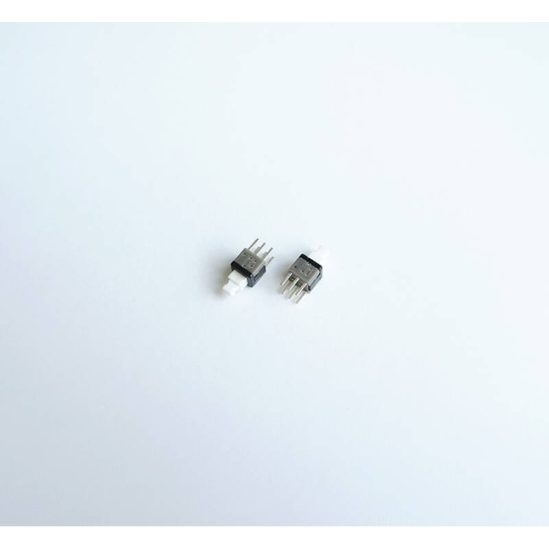 Малък ключ 6pin 10x6x6mm с 2 положения задържащ бял H=5mm