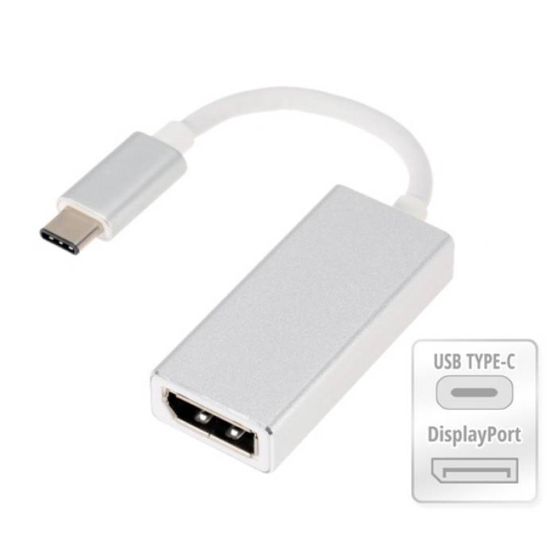 Кабел преходен, TYPE-C(м), DP(ж), 0,3m