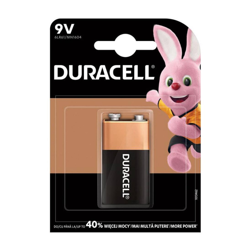 Алкална батерия DURACELL, 9VDC, 6LF22, MN1604