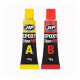 Лепило JIP, двукомпонентно, сребристо, флакони, 2x10g