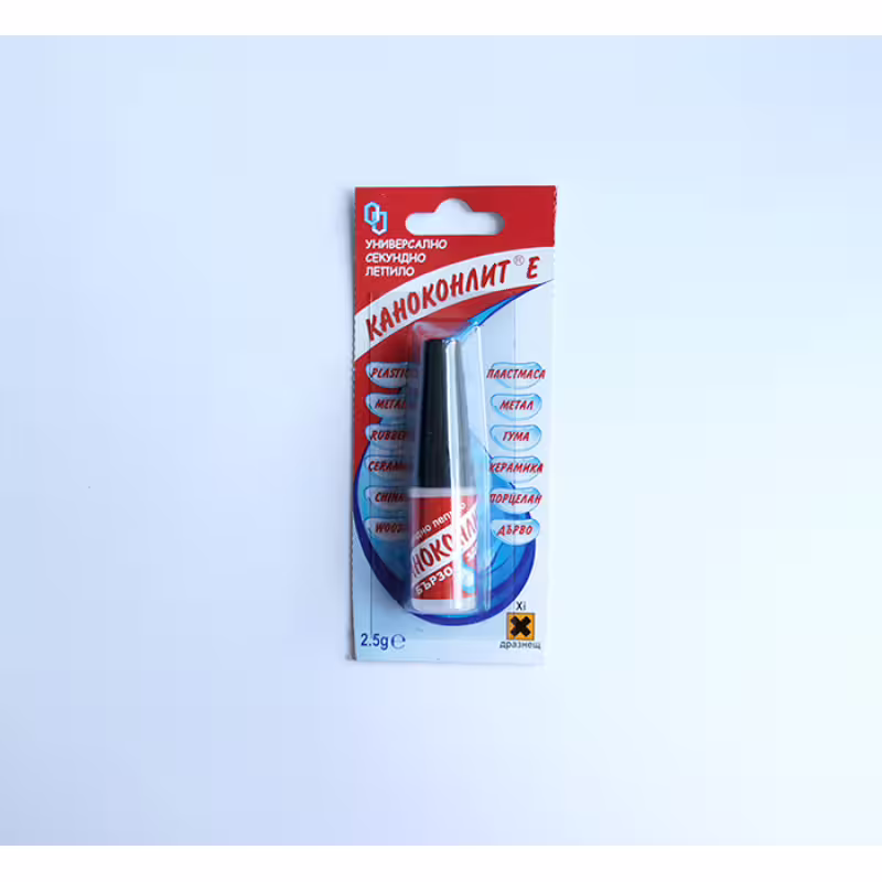 Българско лепило КАНОКОНЛИТ-E  секундно флакон 2,5g