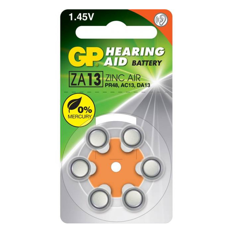 Цинкова въздушна батерия GP/MAXELL, за слухов апарат, 1,45VDC, PR48, (ZA13)