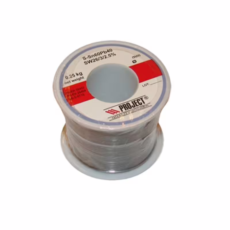 Тинол за запояване PROJECT, Ф1mm, 250g, Sn60, Pb40, 2,5%