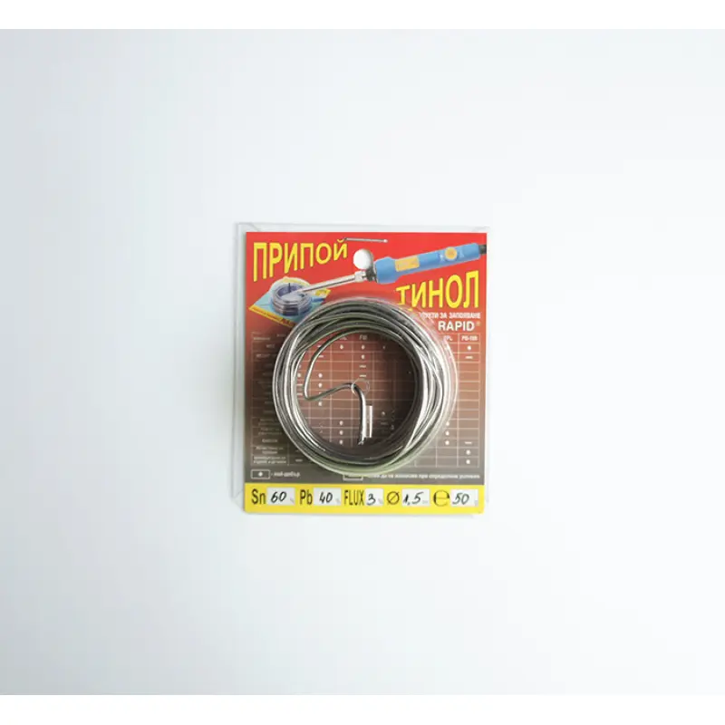 Български тинол RAPID за запояване Ф1,5mm 50g Sn60/Pb40
