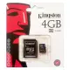 MicroSD карта памет клас 10 KINGSTON с адаптер 4GB