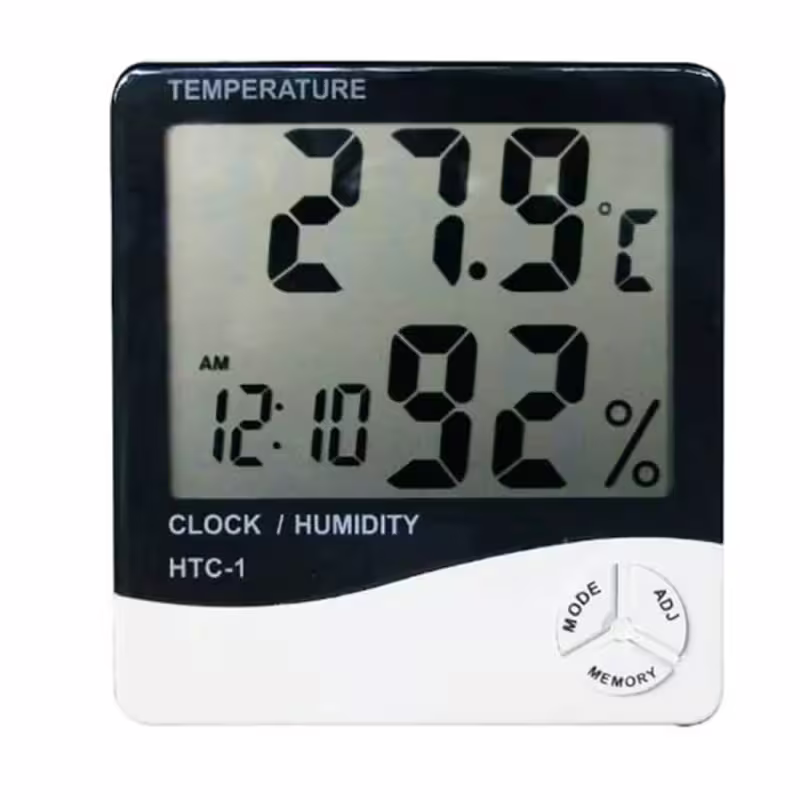 Настолен часовник HTC-1, термометър, влагомер, календар, вътрешно ползване, -10&deg;C до 50&deg;C, 10% до 90%