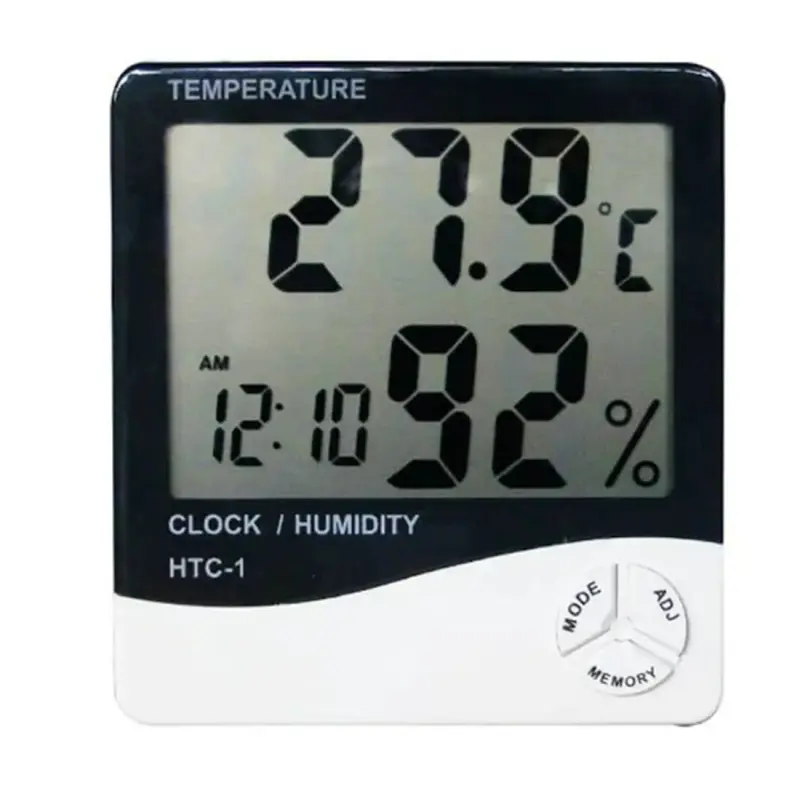 Настолен часовник HTC-1, термометър, влагомер, календар, вътрешно ползване, -10&deg;C до 50&deg;C, 10% до 90%