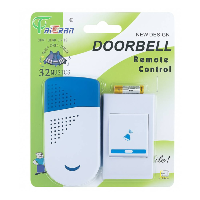 Безжичен звънец 610, 1 бутон, 32 музикални тона, 220VAC