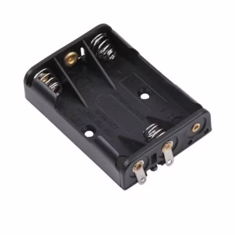 Държач, гнездо за батерии, плосък, 3xAAA, LR3