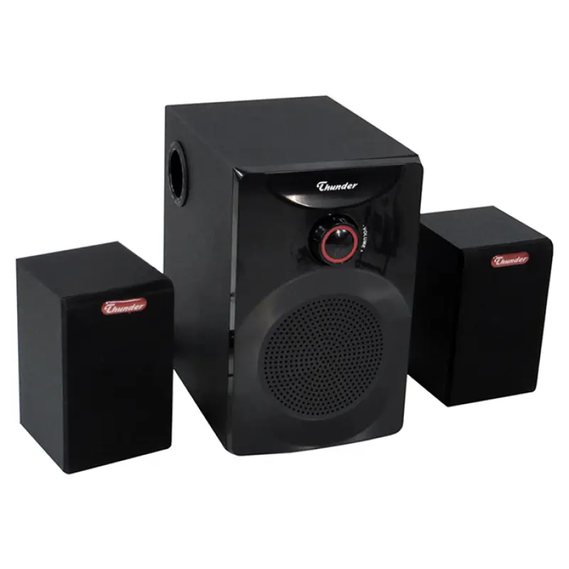 Компютърни тонколонки с буфер и регулиране на баса черни 1x10W+2x2W