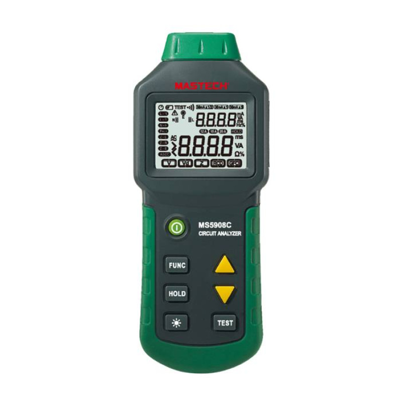 Тестер на захранващи мрежи MS5908C, анализатор на вериги, VAC, A, OHM, Hz