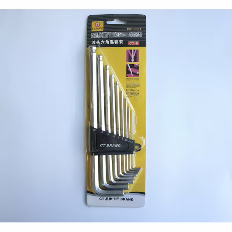 Имбусни (шестограми) ключове Г-образни с обла глава комплект 9бр. 1,5 - 10mm