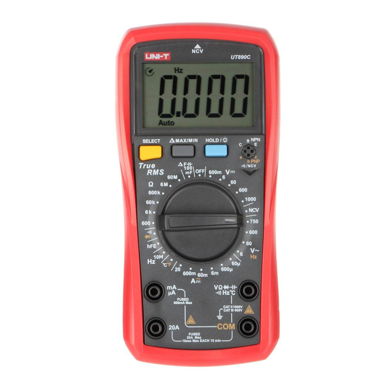 Мултицет 890C, термосонда, зумер, VAC/VDC, AAC/ADC, OHM, NCV, °C, F 