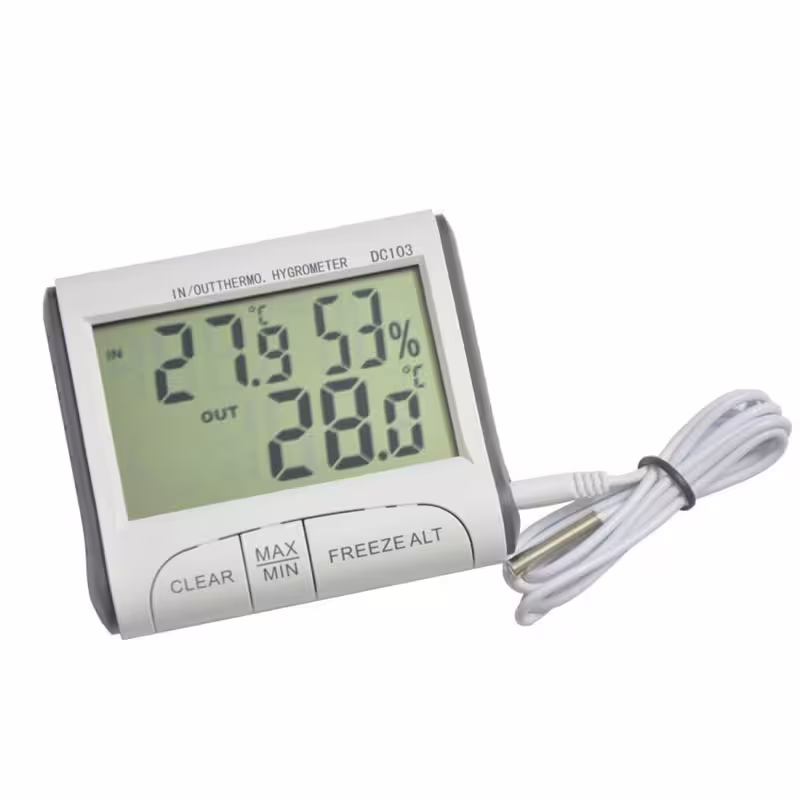 Термометър и влагомер DC103, сонда, вътрешно, външно ползване, -10&deg;C до 50&deg;C, 20% до 99%