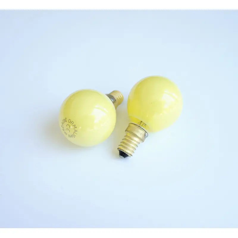 Лампа сфера мини жълта с цокъл E14 220V 25W