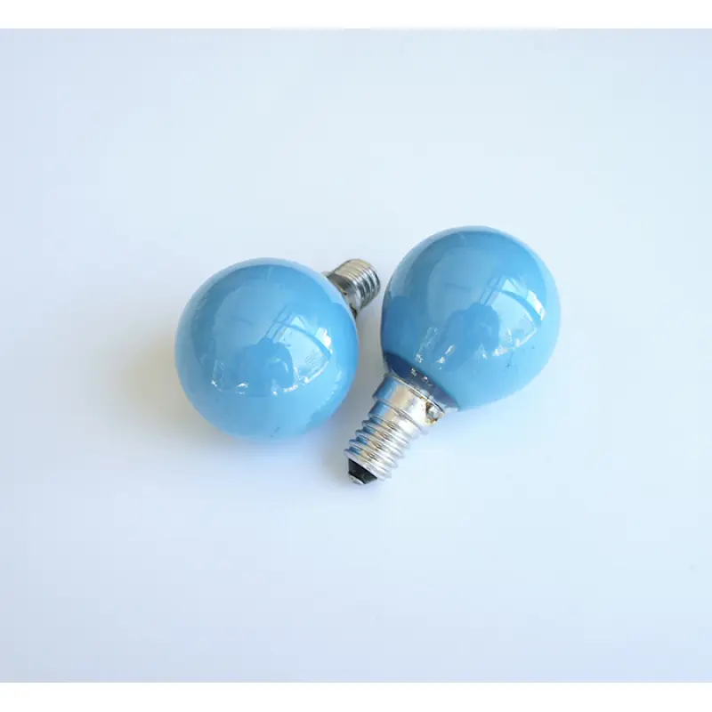 Лампа сфера мини синя с цокъл E14 220V 25W