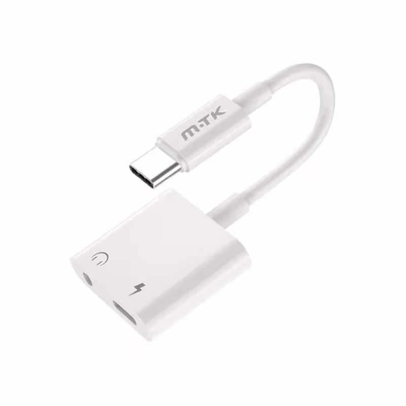 Кабел преходен TB1283, Type-c(м)/Type-c(ж) + JACK(ж) 3,5mm, 0,12m