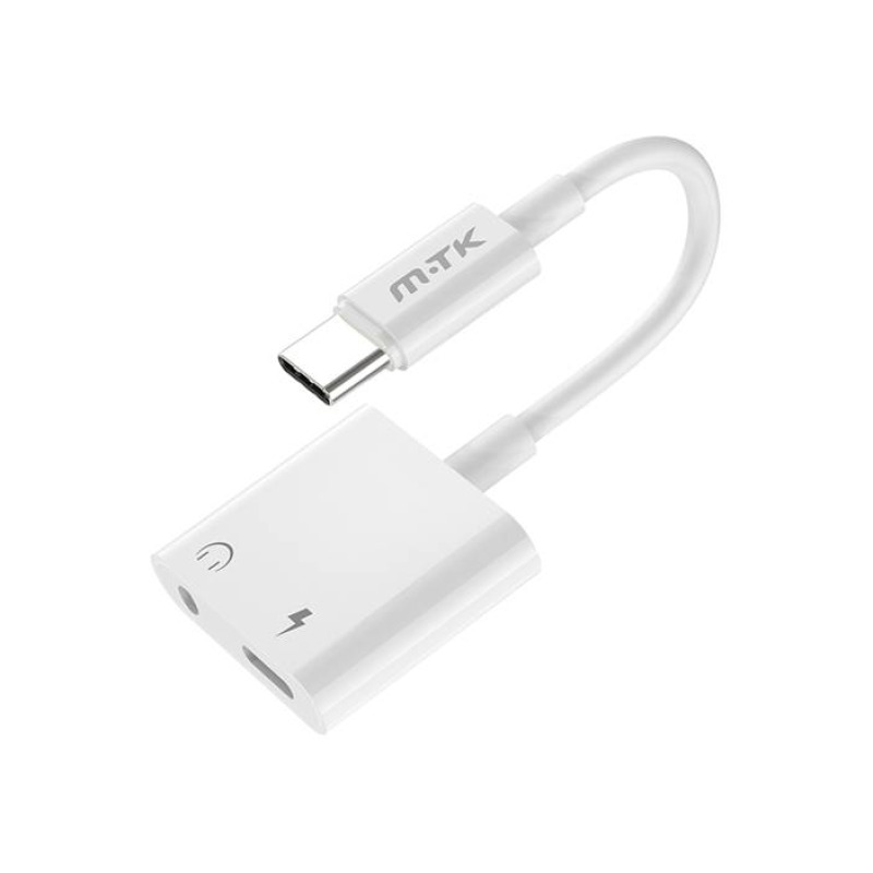 Кабел преходен TB1283, Type-c(м)/Type-c(ж) + JACK(ж) 3,5mm, 0,12m