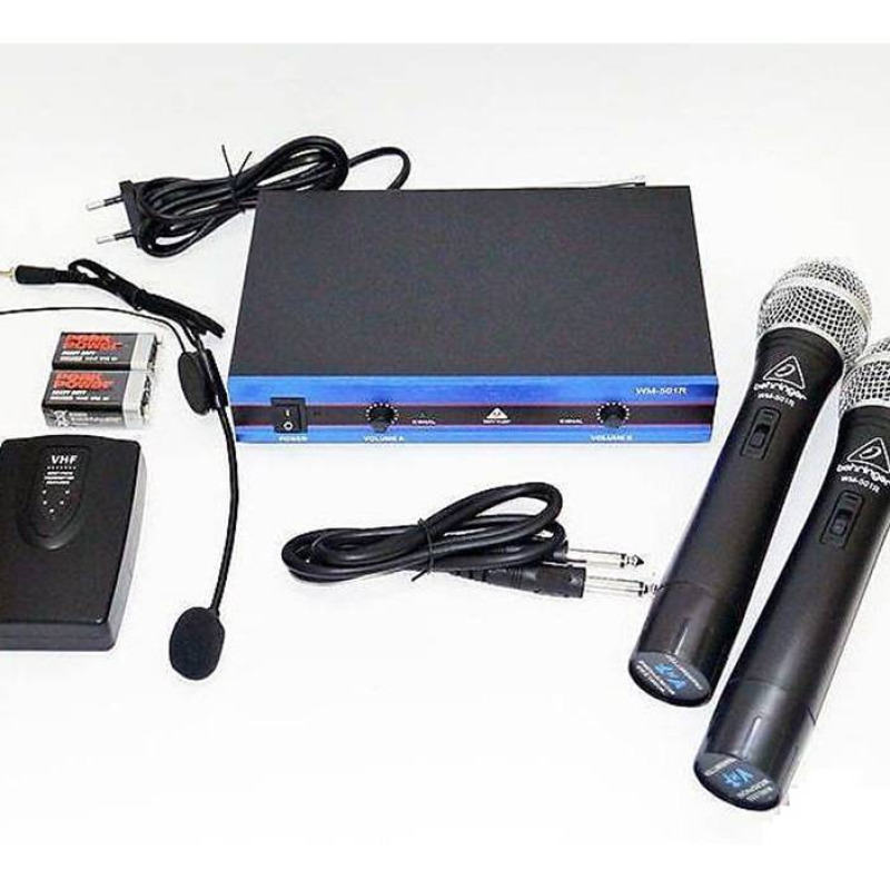 Професионална система с 2 безжични микрофони, 1 микрофон брошка WM-501R