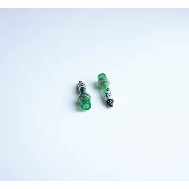 Индикаторна глим лампа плафон зелена 220V Ф6mm